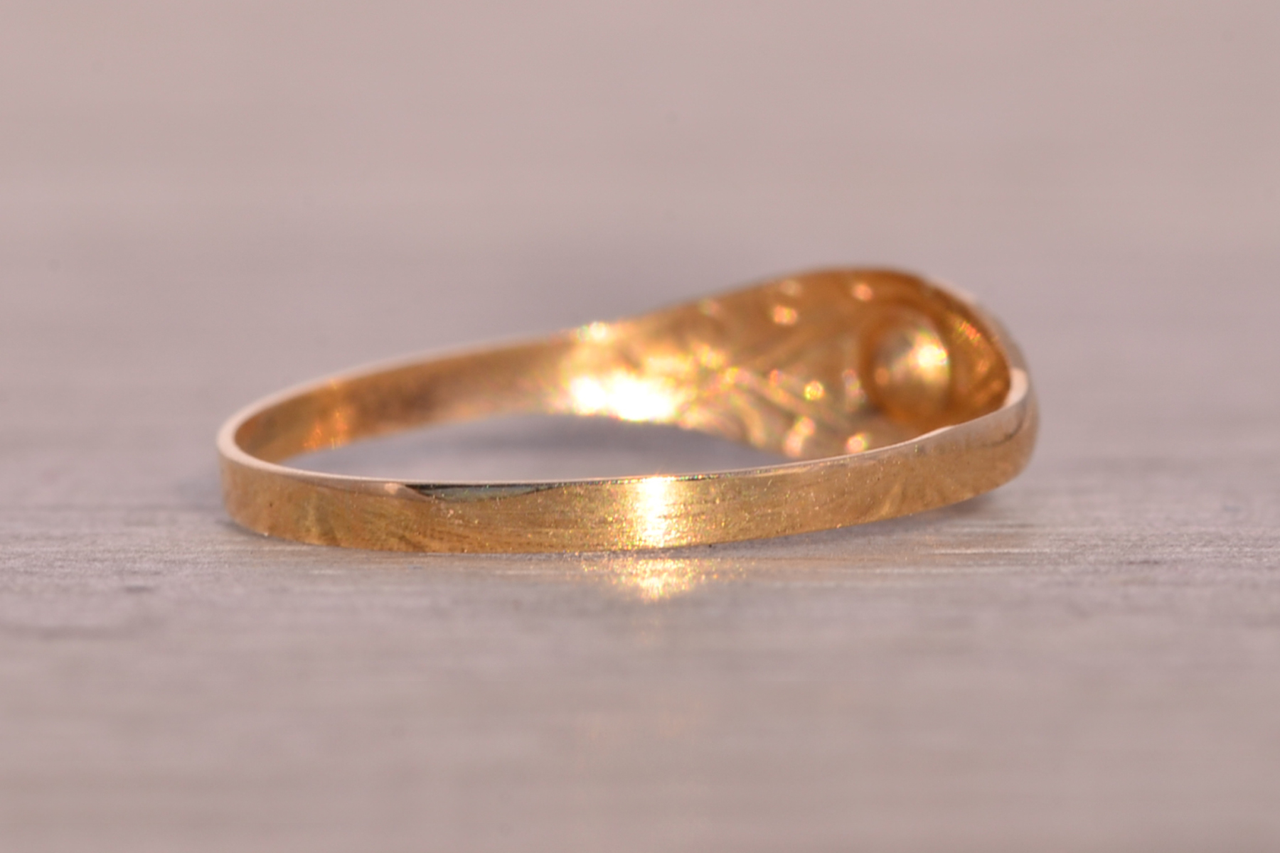 SOLD - The Vinta: Vintage Petite Garnet Ring in Yellow Gold - Image 5