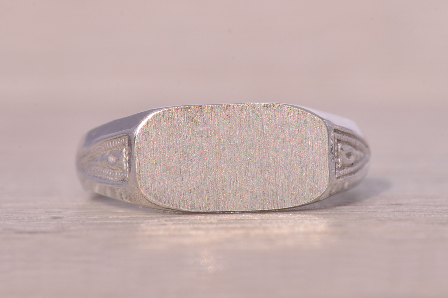 The Gone: Vintage White Gold Signet Ring - Image 2