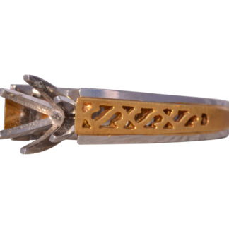 Platinum and 18 Karat Yellow Gold Filigree Mounting
