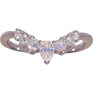 The Laud: Gabriel and Company Signed Natural Diamond Chevron Ring in White Gold
