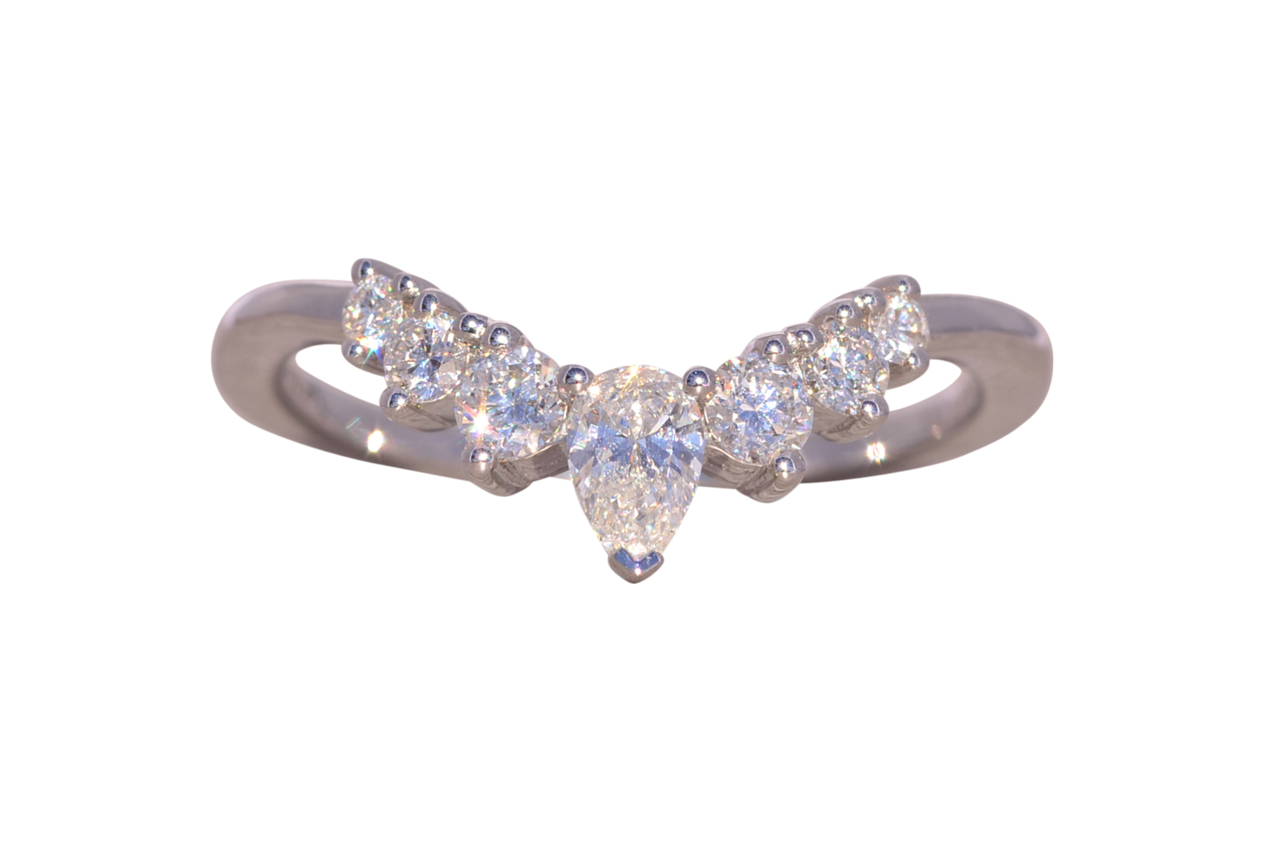 The Laud: Gabriel and Company Signed Natural Diamond Chevron Ring in White Gold