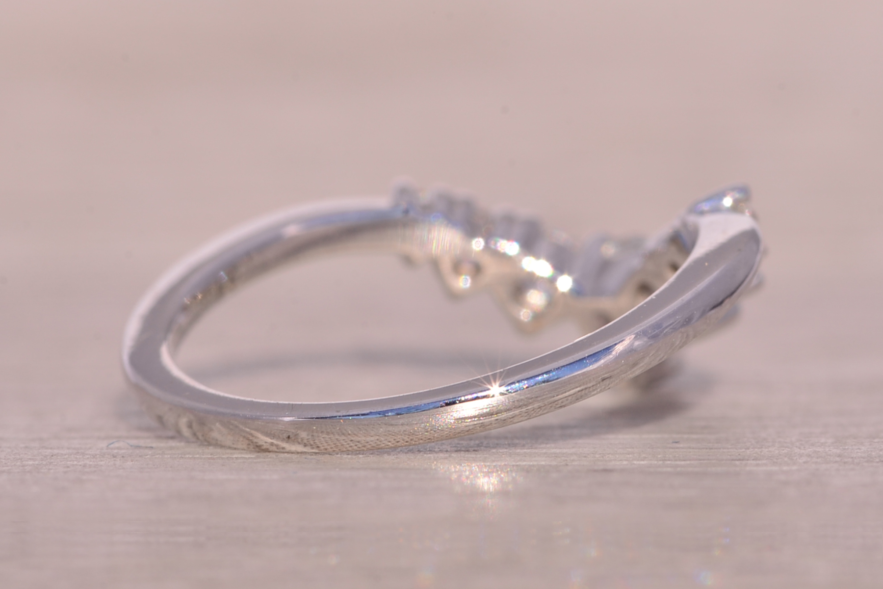 The Laud: Gabriel and Company Signed Natural Diamond Chevron Ring in White Gold - Image 5