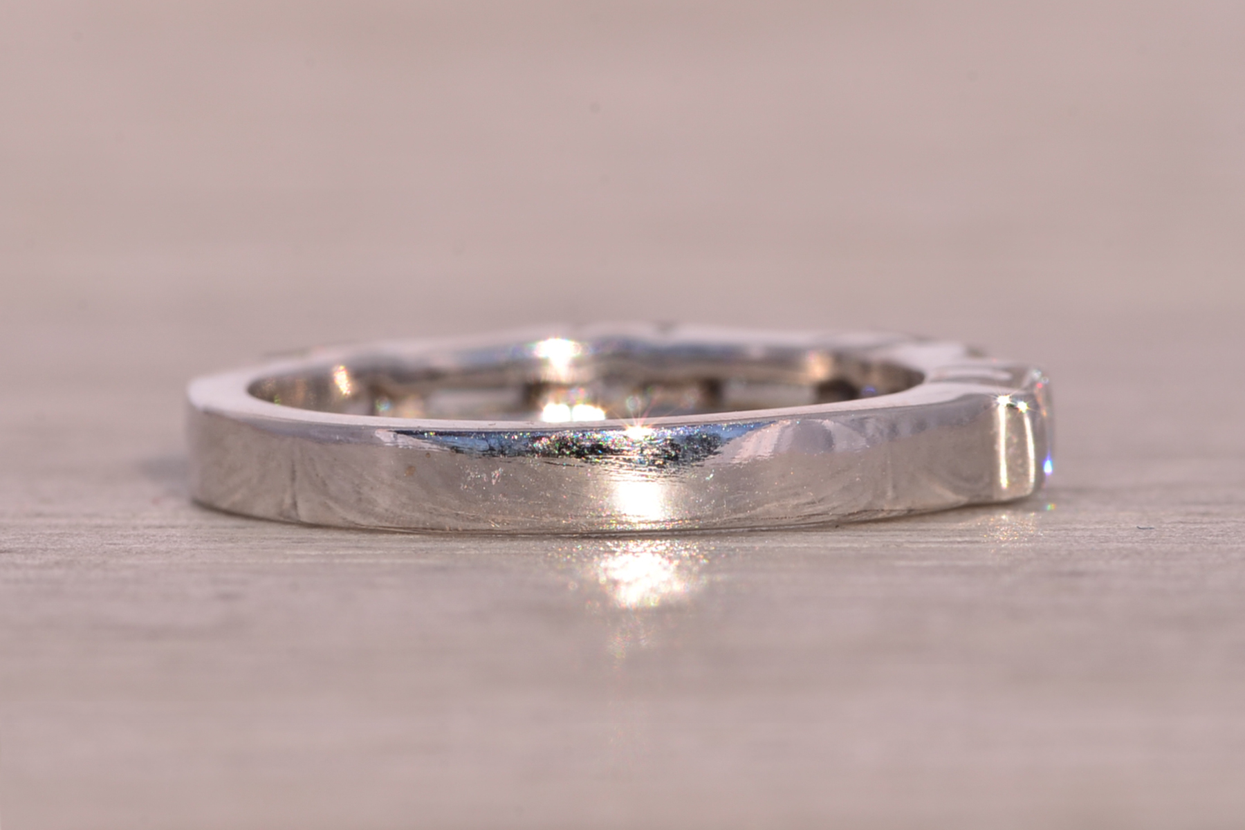 The Possi: Baguette and Round Natural Diamond Band in White Gold - Image 5