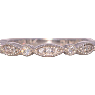 The Netil: Stationed Natural Diamond Band in White Gold