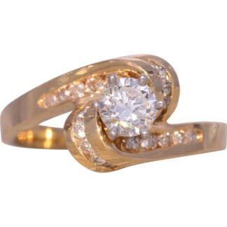 The Full House: Vintage New Old Stock 1980's Engagement Ring in Yellow Gold
