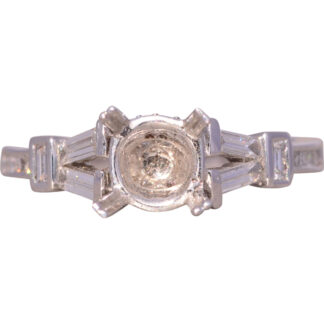 Modified Classic White Gold Mounting with Baguette Cut Diamonds