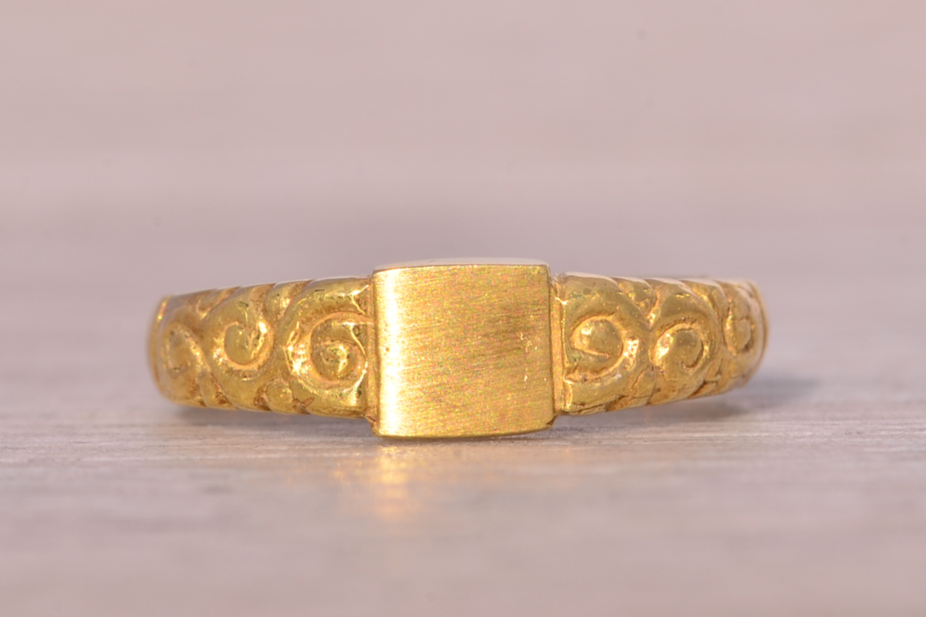 The Bit: Yellow Gold Baby Signet Ring - Image 2