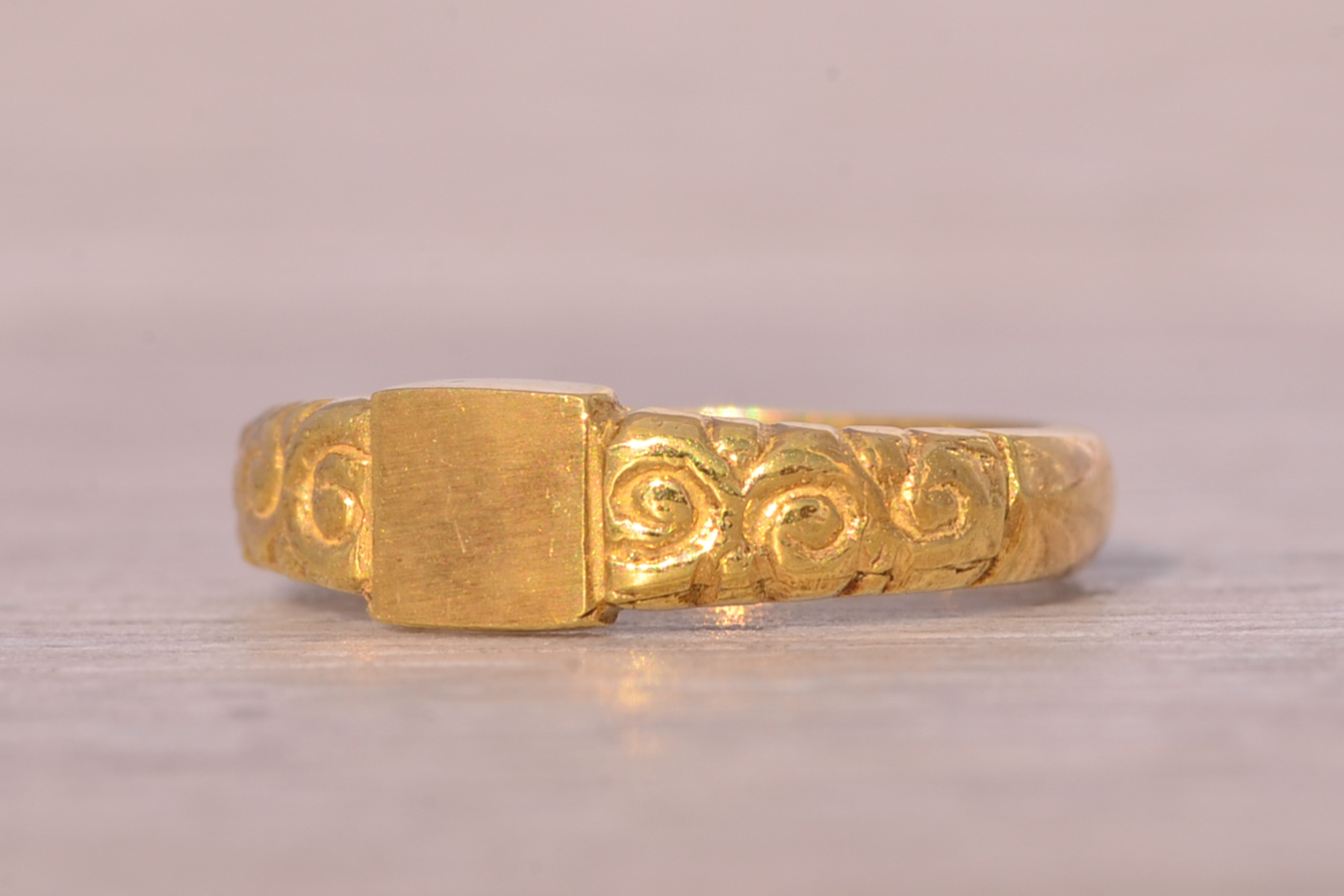The Bit: Yellow Gold Baby Signet Ring - Image 3