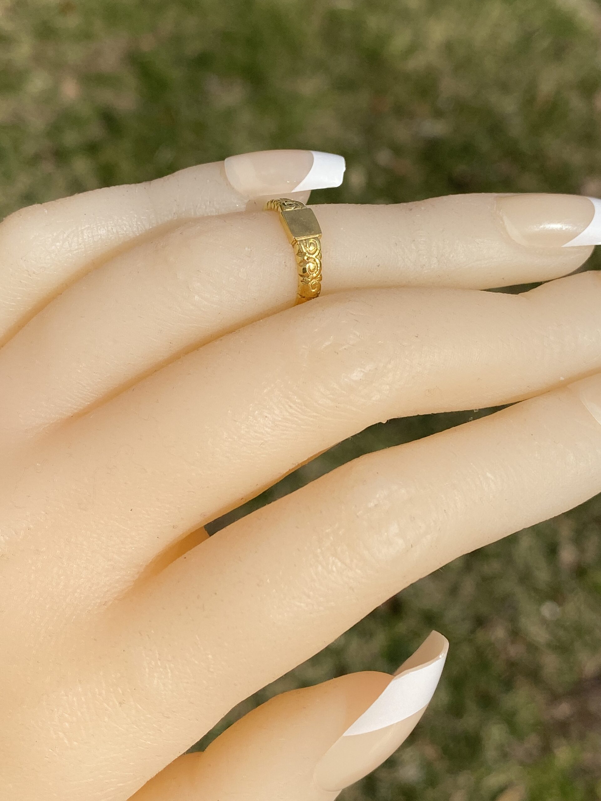 The Bit: Yellow Gold Baby Signet Ring - Image 9