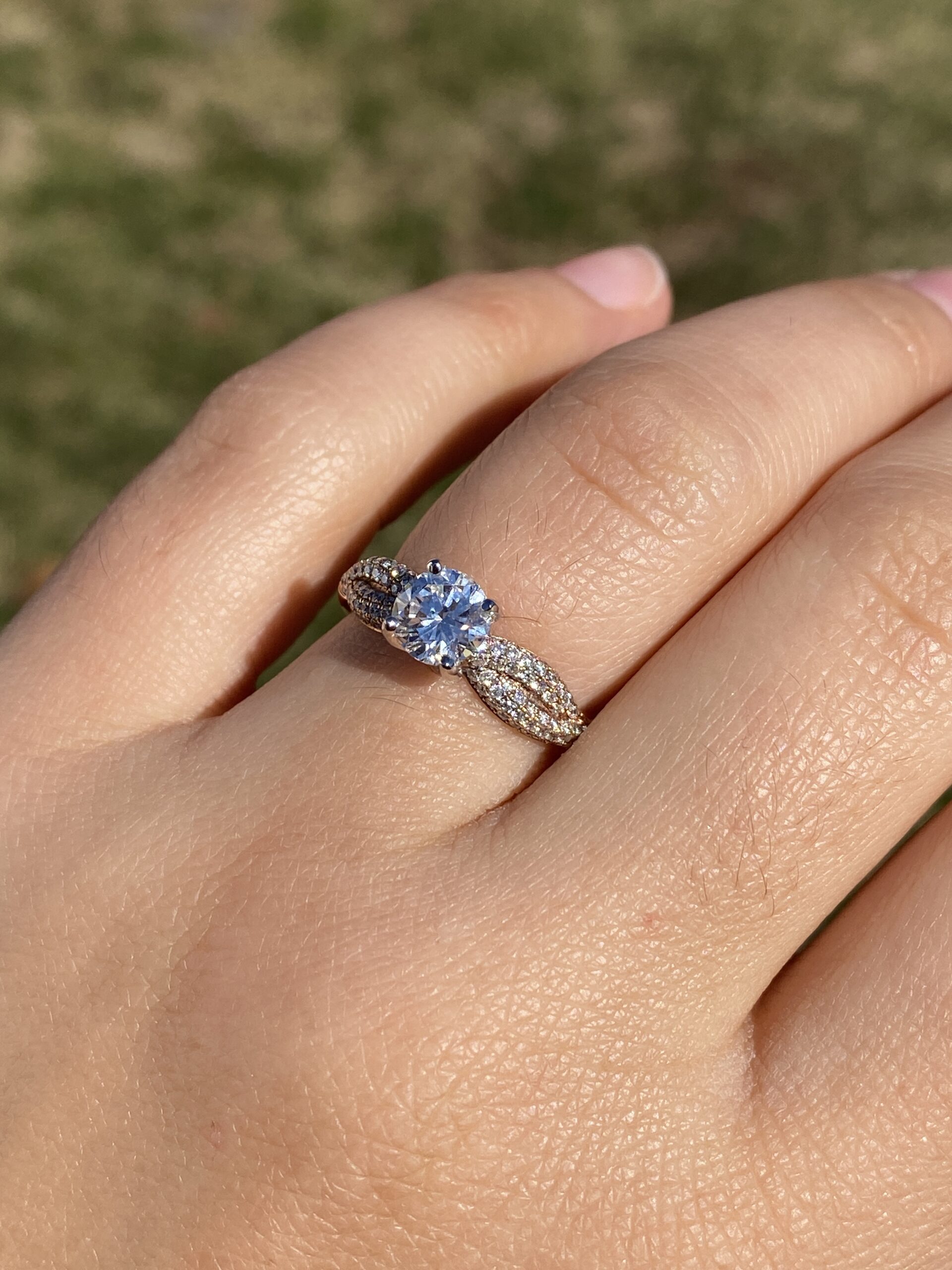 The Zega: Signed Round Brilliant Cut Natural Diamond Engagement Ring in Rose Gold - Image 9