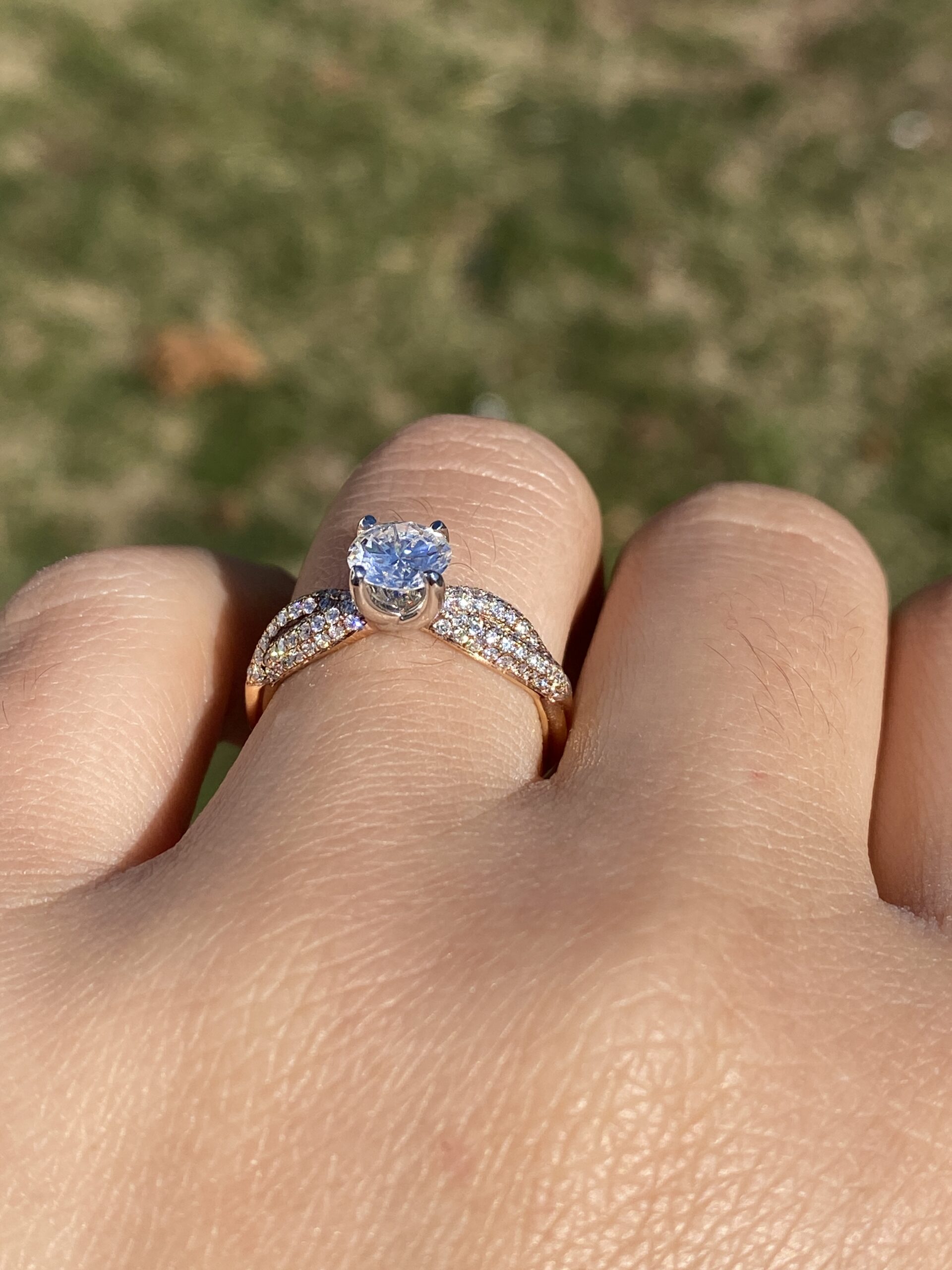 The Zega: Signed Round Brilliant Cut Natural Diamond Engagement Ring in Rose Gold - Image 10
