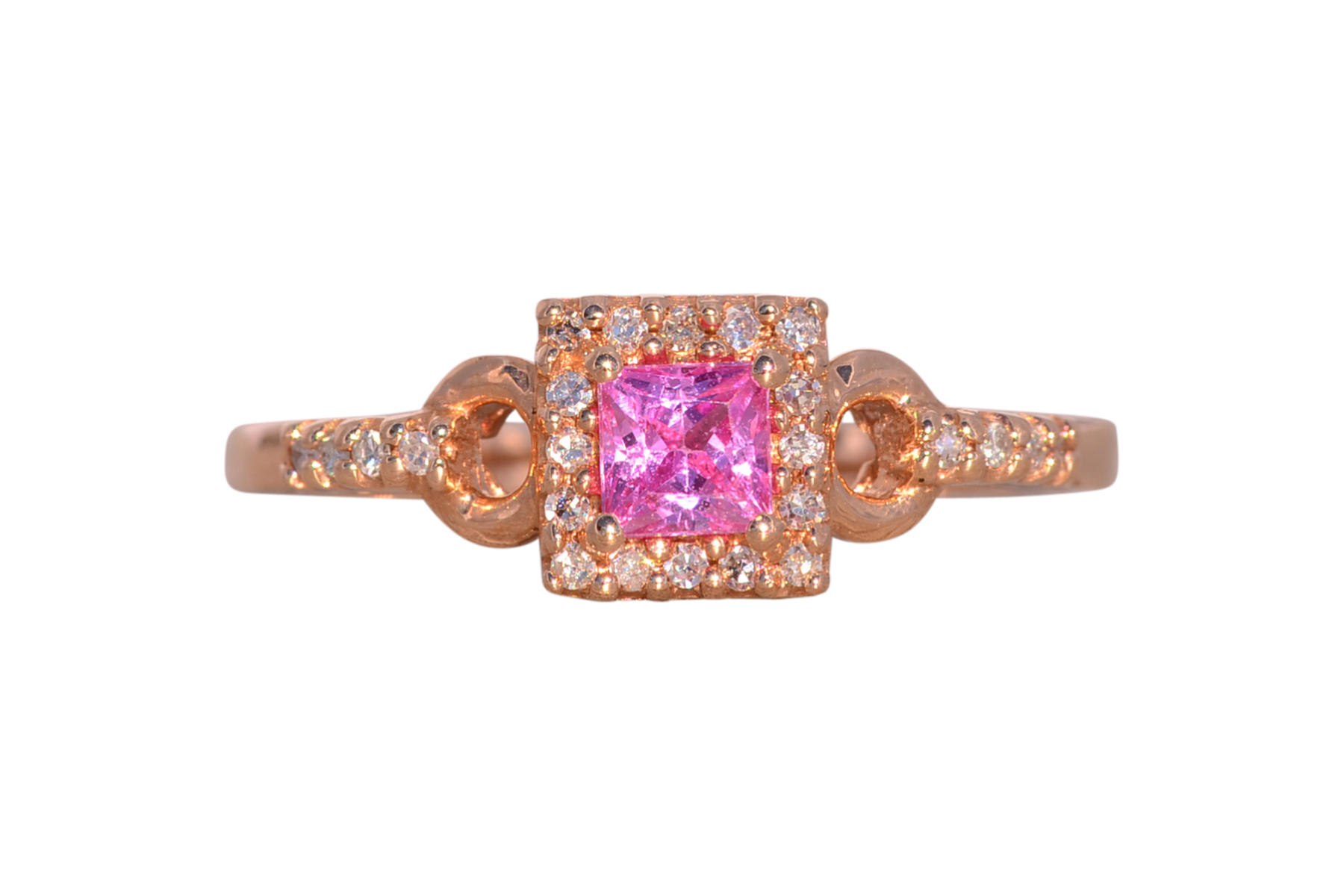 The Panther: Vivid Pink Sapphire and Natural Diamond Ring