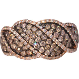 The Diamond Waves: Natural Diamond Ring in Rose Gold