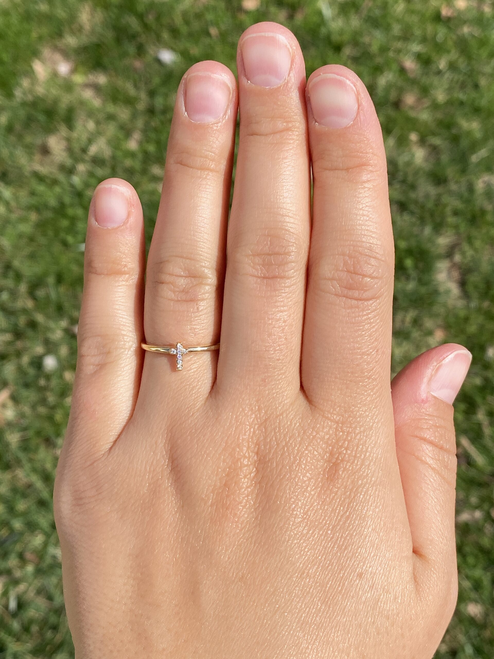 The Celestial Cross: Diamond Cross Ring in Yellow Gold - Image 8