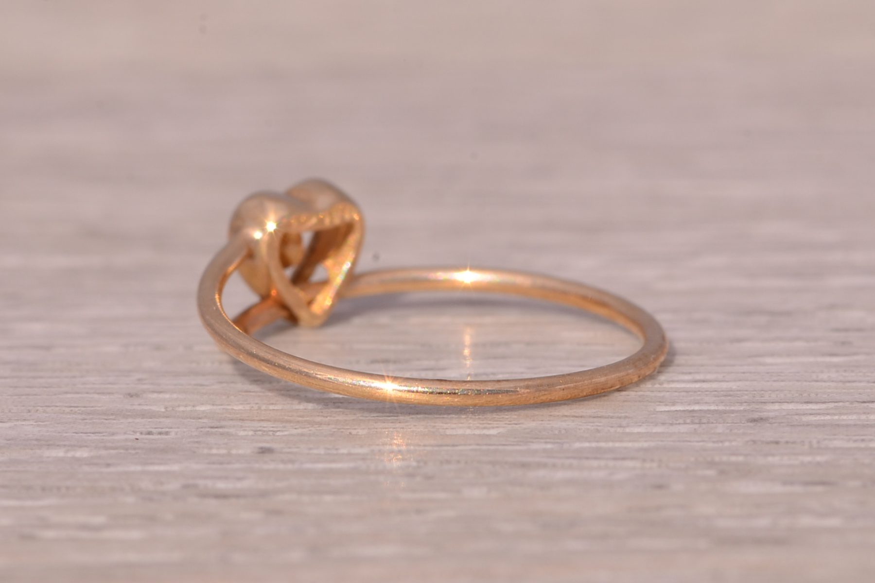 The Celestial Heart: Adjustable Diamond Heart Ring in Yellow Gold - Image 4