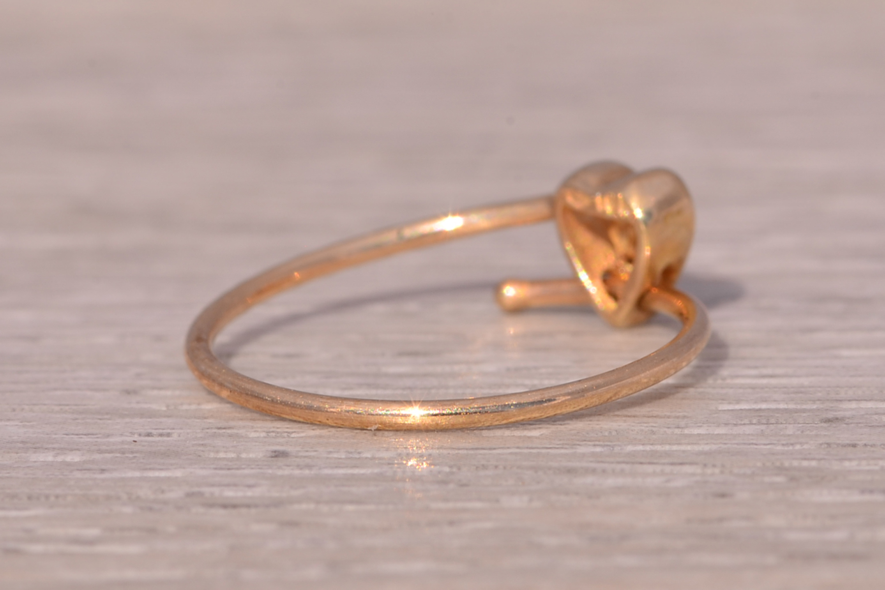 The Celestial Heart: Adjustable Diamond Heart Ring in Yellow Gold - Image 5