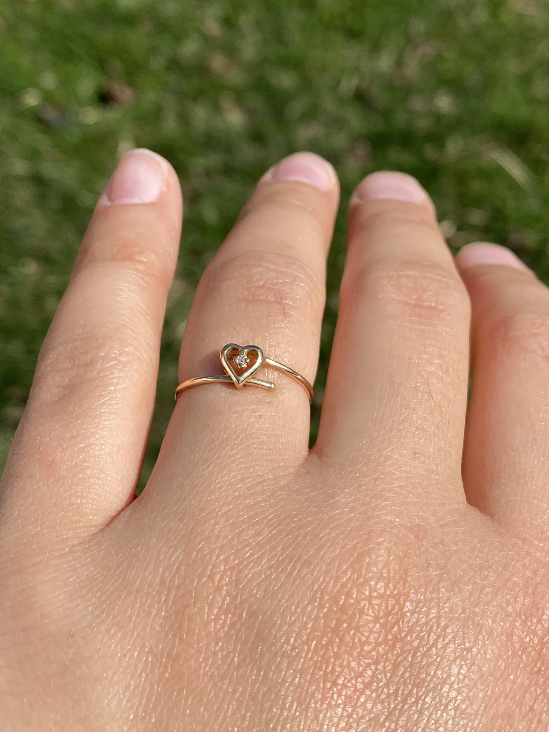 The Celestial Heart: Adjustable Diamond Heart Ring in Yellow Gold - Image 10