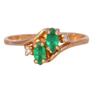 The Emerald Constellation: Emerald and Diamond Ring in Yellow Gold