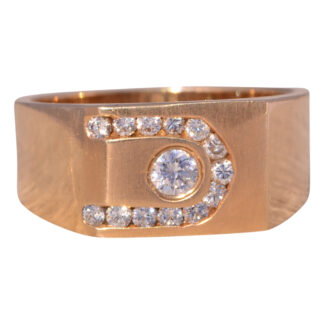 The Golden Arc: Gentleman's Natural Diamond Ring in Yellow Gold