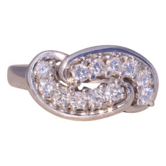 The Midcentury Loop: Natural Diamond Ring in White Gold