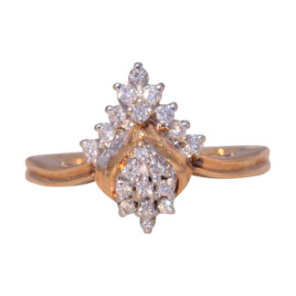 The Golden Cluster: Diamond Cluster Ring in Yellow Gold