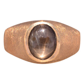 SOLD - The Classic Star: Black Star Sapphire Ring in Yellow Gold