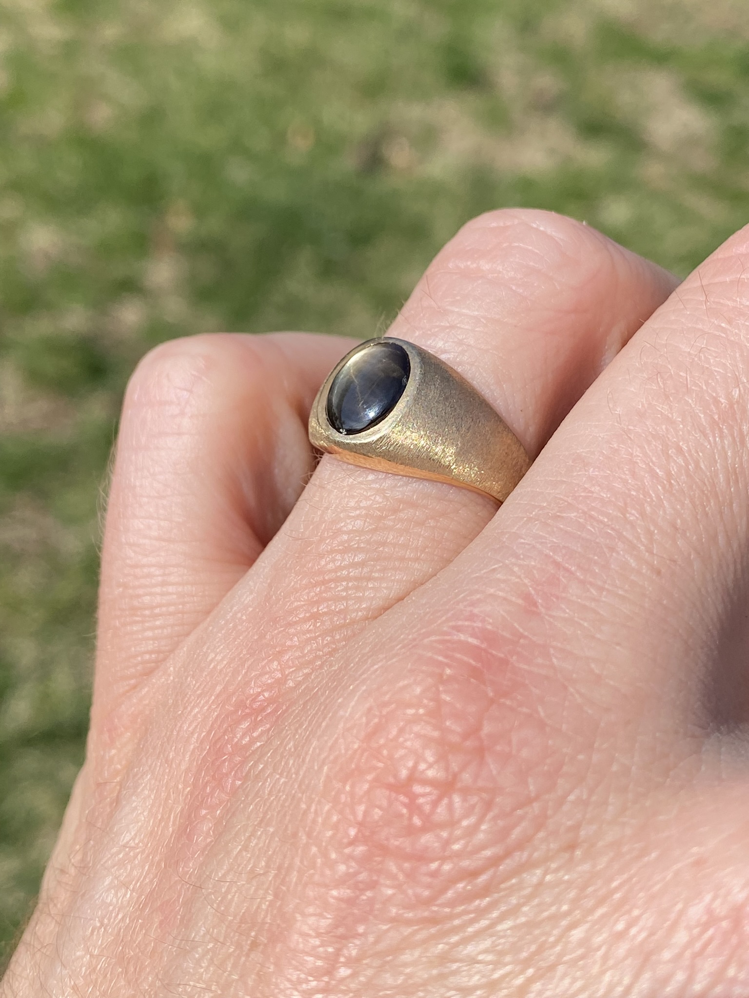 SOLD - The Classic Star: Black Star Sapphire Ring in Yellow Gold - Image 10