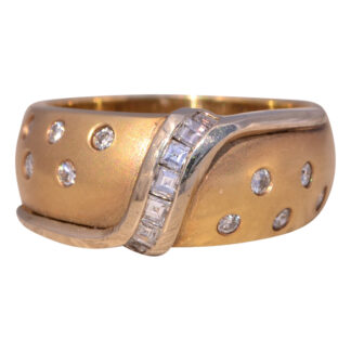 The Two-Tone Radiance: Natural Diamond Ring in Yellow and White Gold