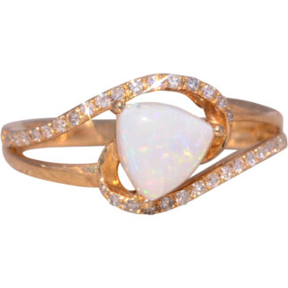 SOLD - The Opal Enchantment: Signed Effy Australian Opal and Natural Diamond Ring in Yellow Gold