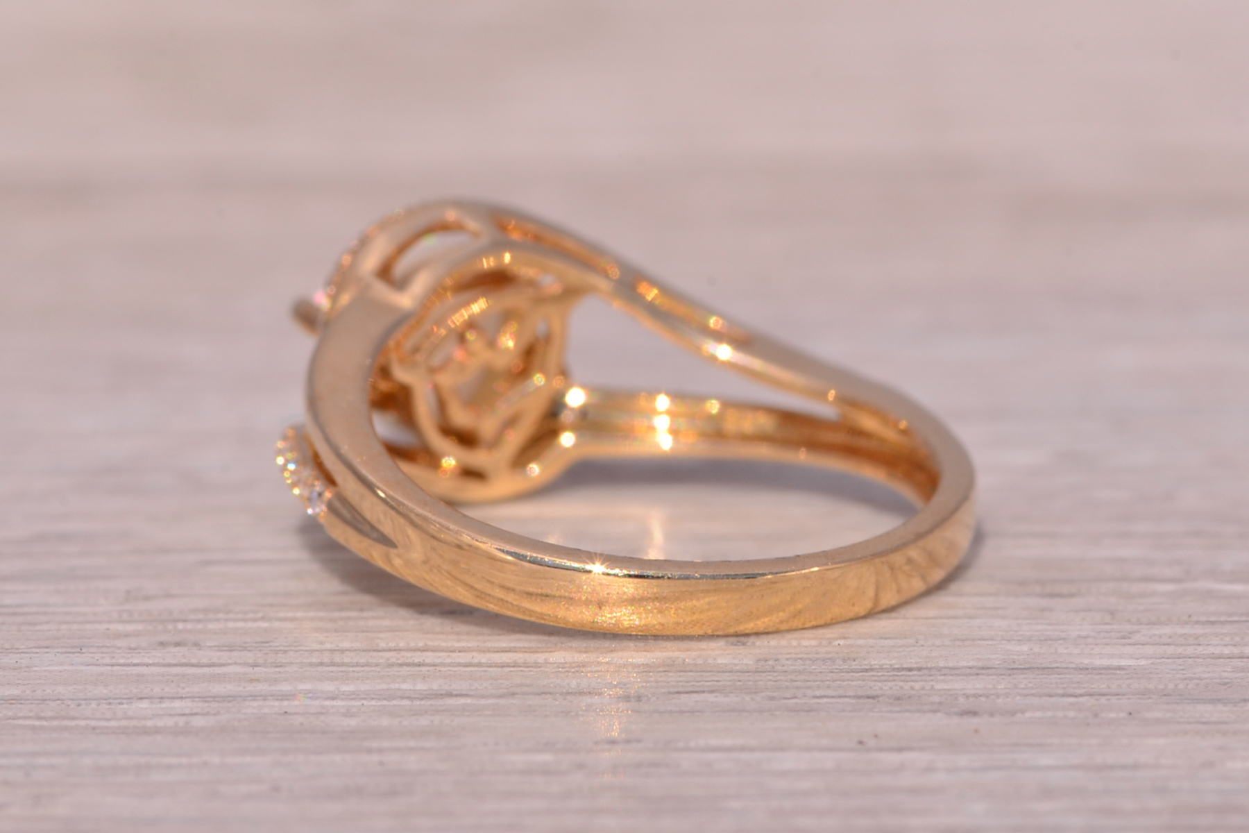 SOLD - The Opal Enchantment: Signed Effy Australian Opal and Natural Diamond Ring in Yellow Gold - Image 4