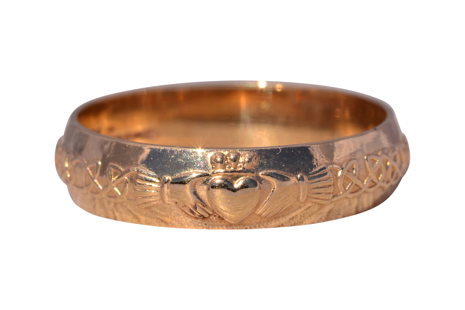 SOLD - The Irish Heritage: Claddagh Band Ring in 14 Karat Yellow Gold