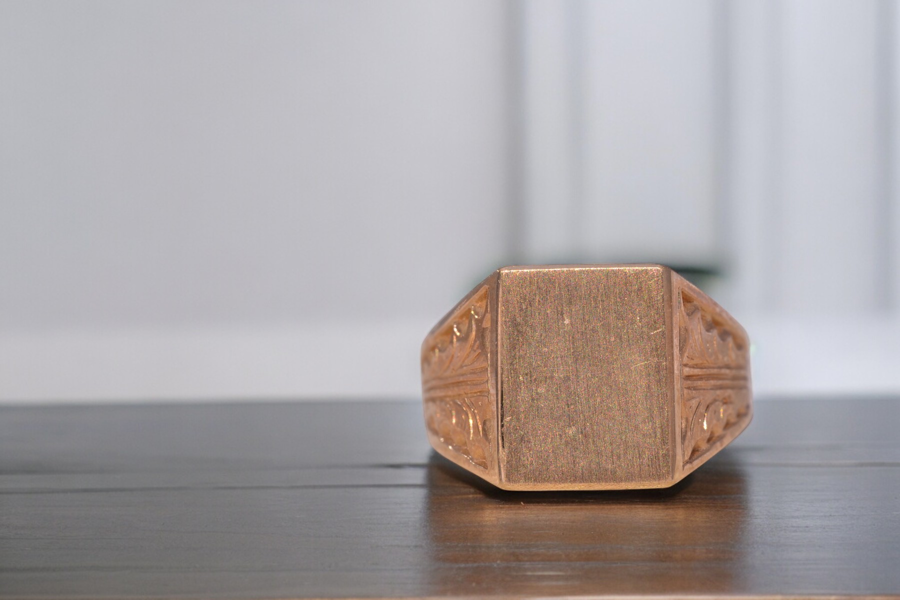 The Classic Signet: Yellow Gold Signet Ring with Hand-Engraved Sides - Image 11