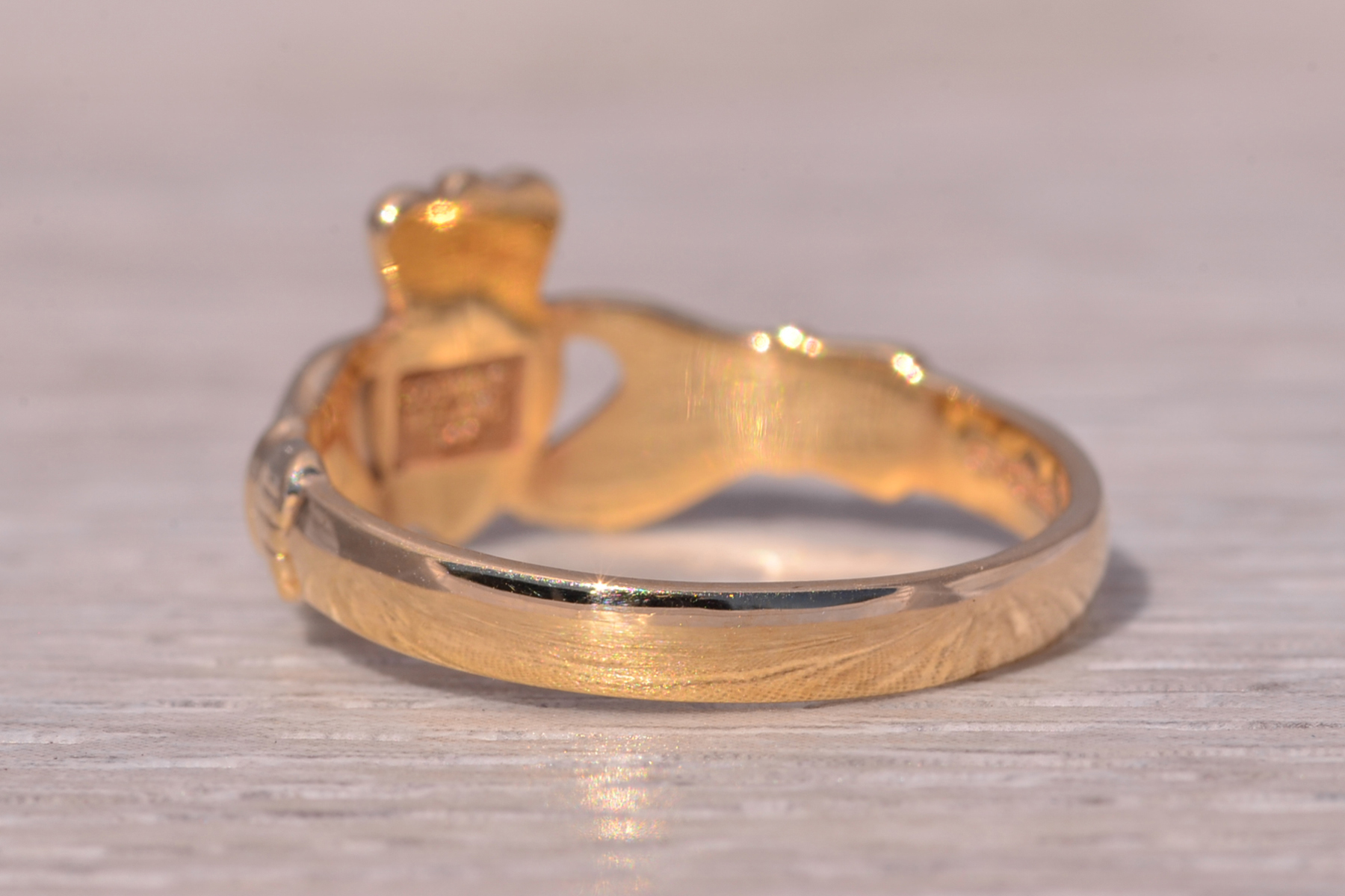 SOLD - The Solvar Claddagh: 14 Karat Yellow Gold Claddagh Ring - Image 4
