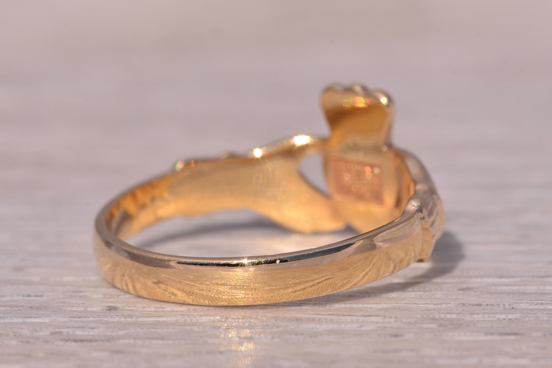 SOLD - The Solvar Claddagh: 14 Karat Yellow Gold Claddagh Ring - Image 5