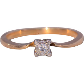 The Princess Radiance: 1990's Natural Diamond Ring in Yellow Gold
