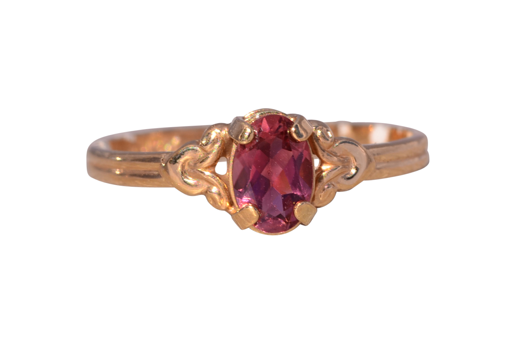 The Rosy Tourmaline: Tourmaline Ring in Yellow Gold