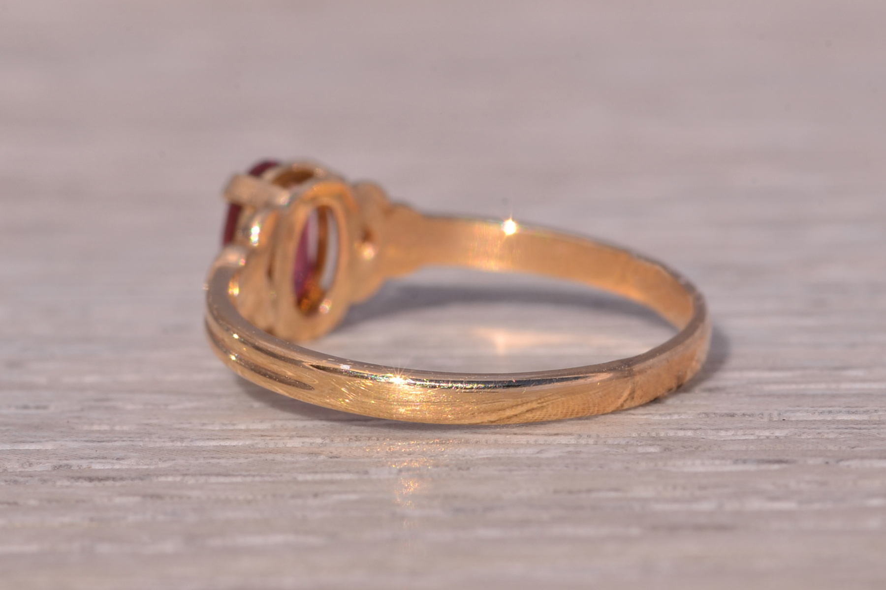 The Rosy Tourmaline: Tourmaline Ring in Yellow Gold - Image 4
