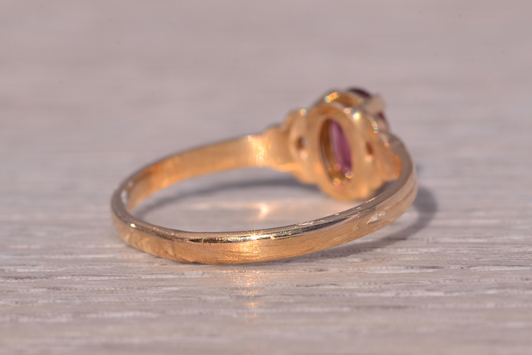 The Rosy Tourmaline: Tourmaline Ring in Yellow Gold - Image 5