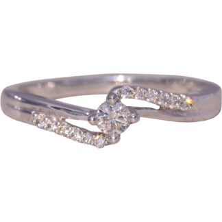 The Bypass Sparkle: Natural Diamond Ring in White Gold