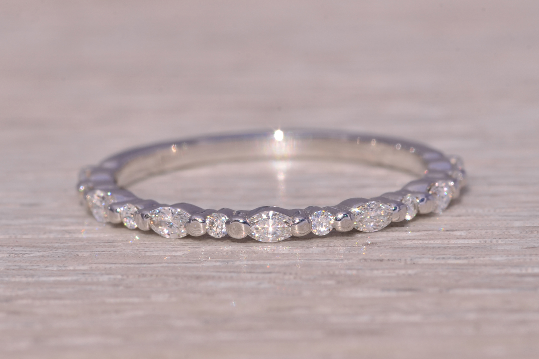 The Celestial Harmony: Marquise and Round Brilliant Cut Natural Diamond Band - Image 2