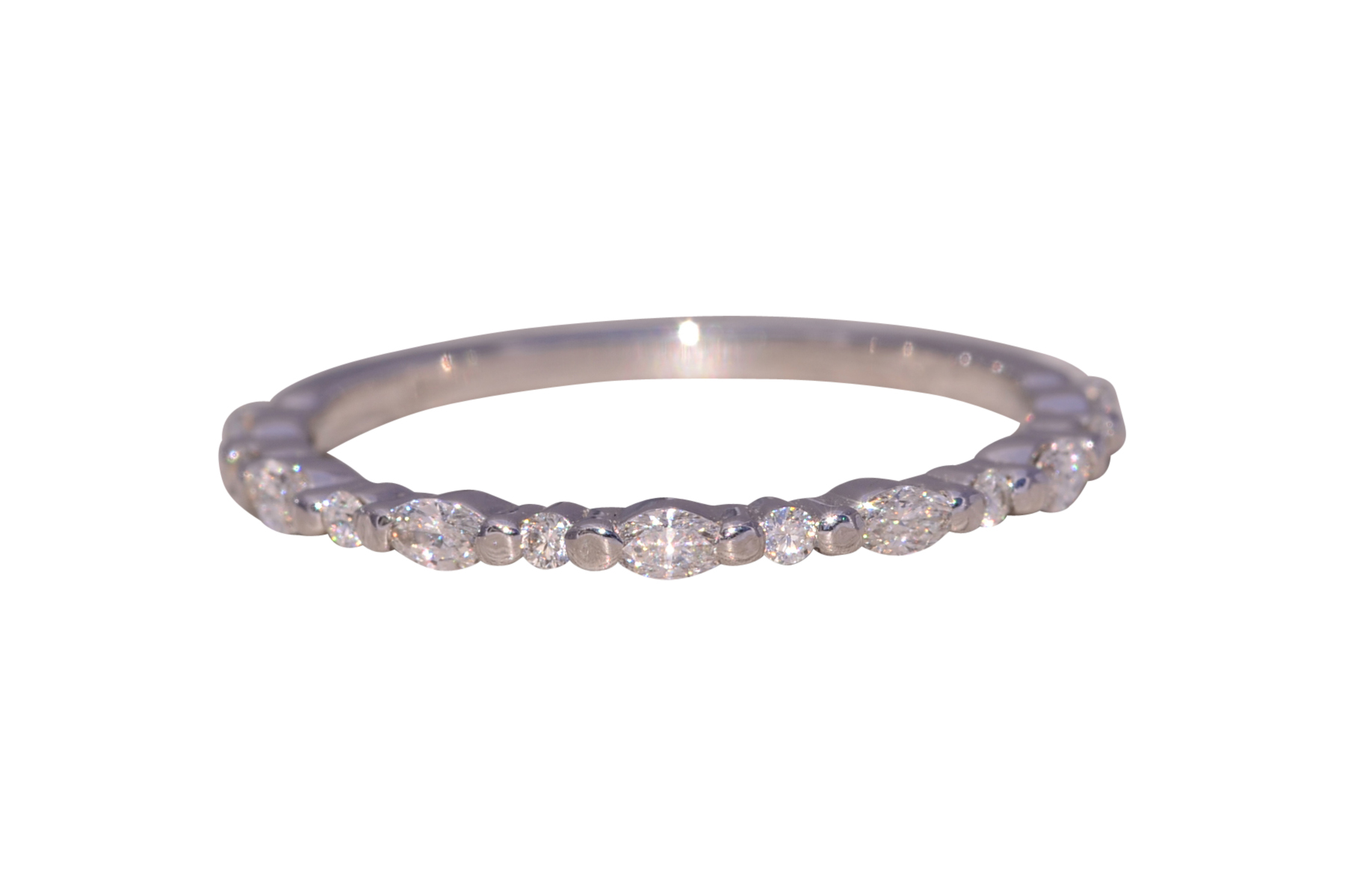 The Celestial Harmony: Marquise and Round Brilliant Cut Natural Diamond Band