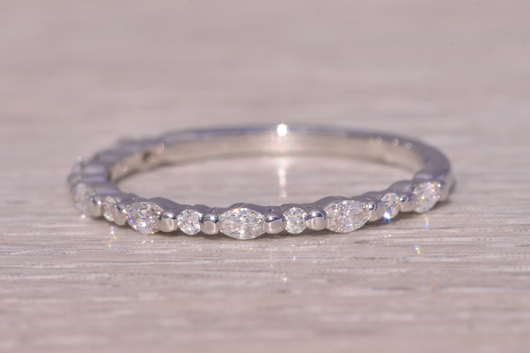 The Celestial Harmony: Marquise and Round Brilliant Cut Natural Diamond Band - Image 3