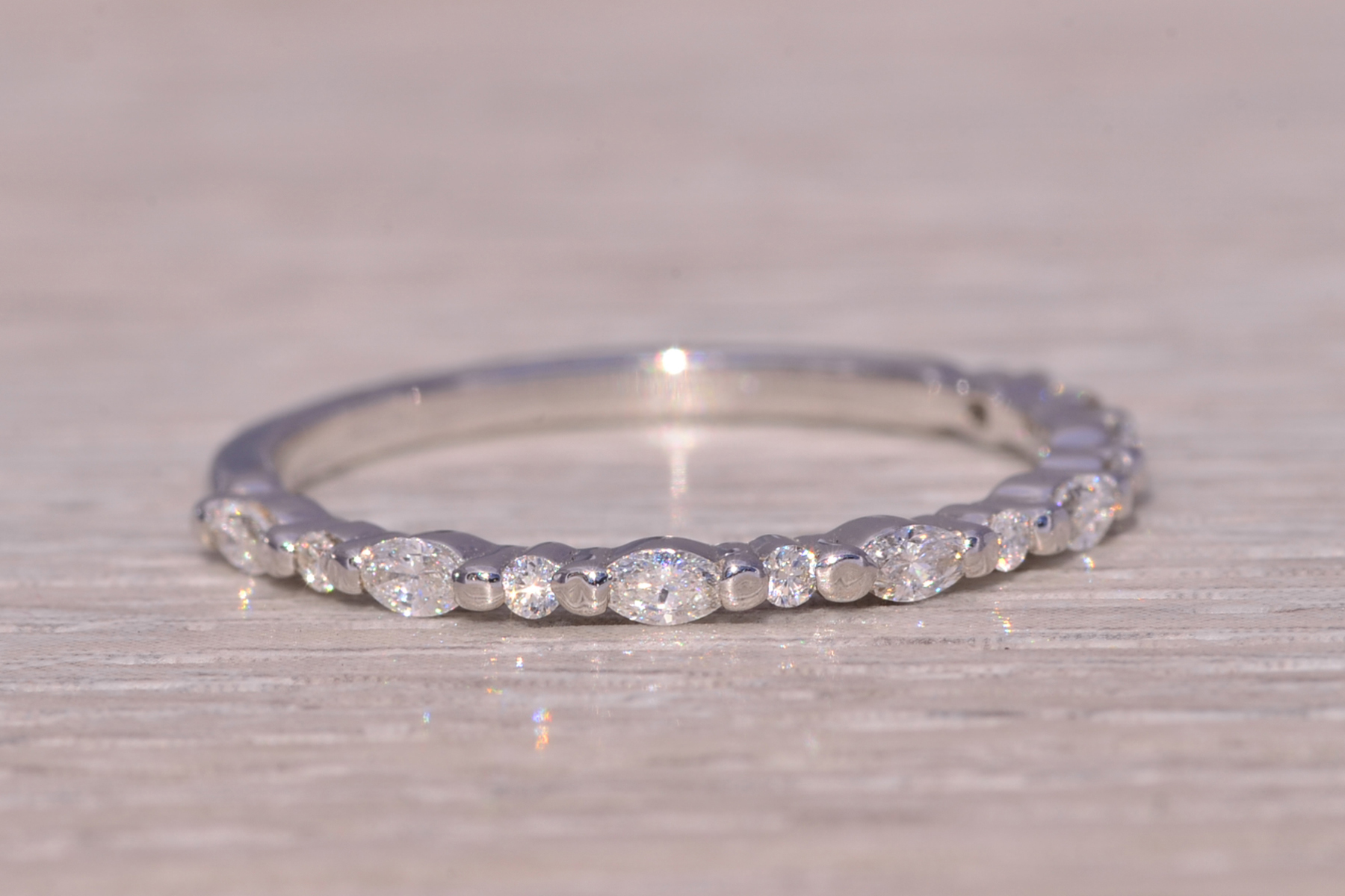 The Celestial Harmony: Marquise and Round Brilliant Cut Natural Diamond Band - Image 6
