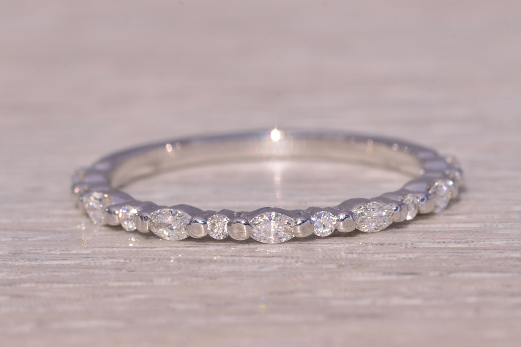 The Celestial Harmony: Marquise and Round Brilliant Cut Natural Diamond Band - Image 7