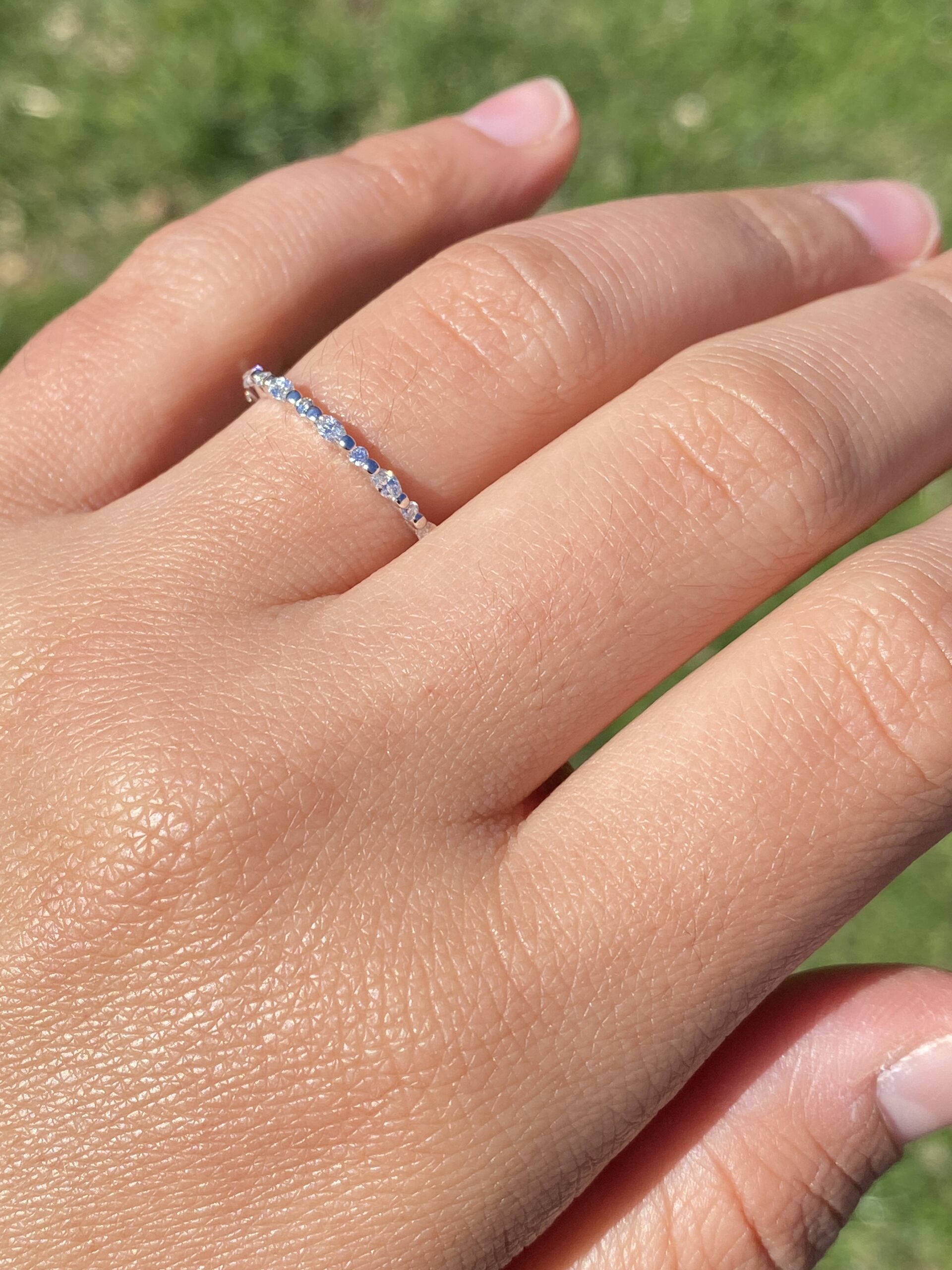 The Celestial Harmony: Marquise and Round Brilliant Cut Natural Diamond Band - Image 9