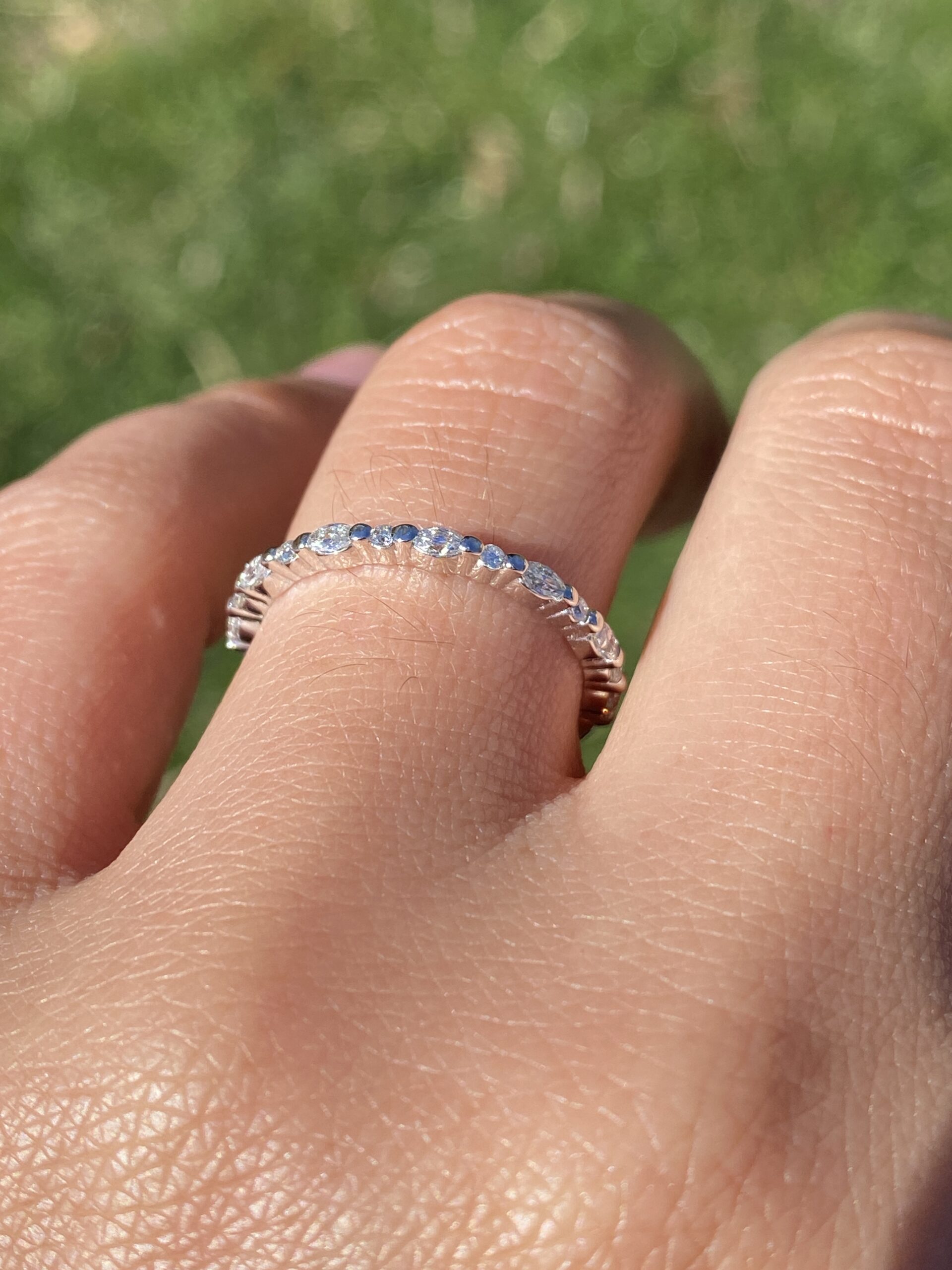 The Celestial Harmony: Marquise and Round Brilliant Cut Natural Diamond Band - Image 10