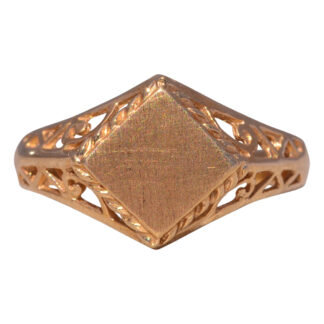 SOLD - The Classic Filigree: Vintage Signet Ring in Yellow Gold