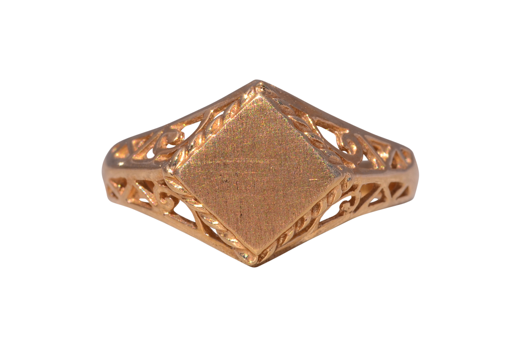 SOLD - The Classic Filigree: Vintage Signet Ring in Yellow Gold