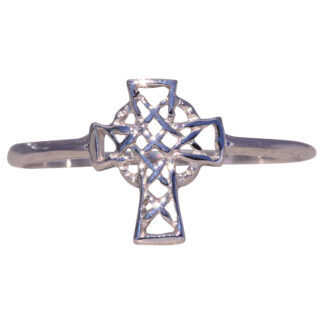 The Heritage Cross: White Gold Celtic Cross Ring