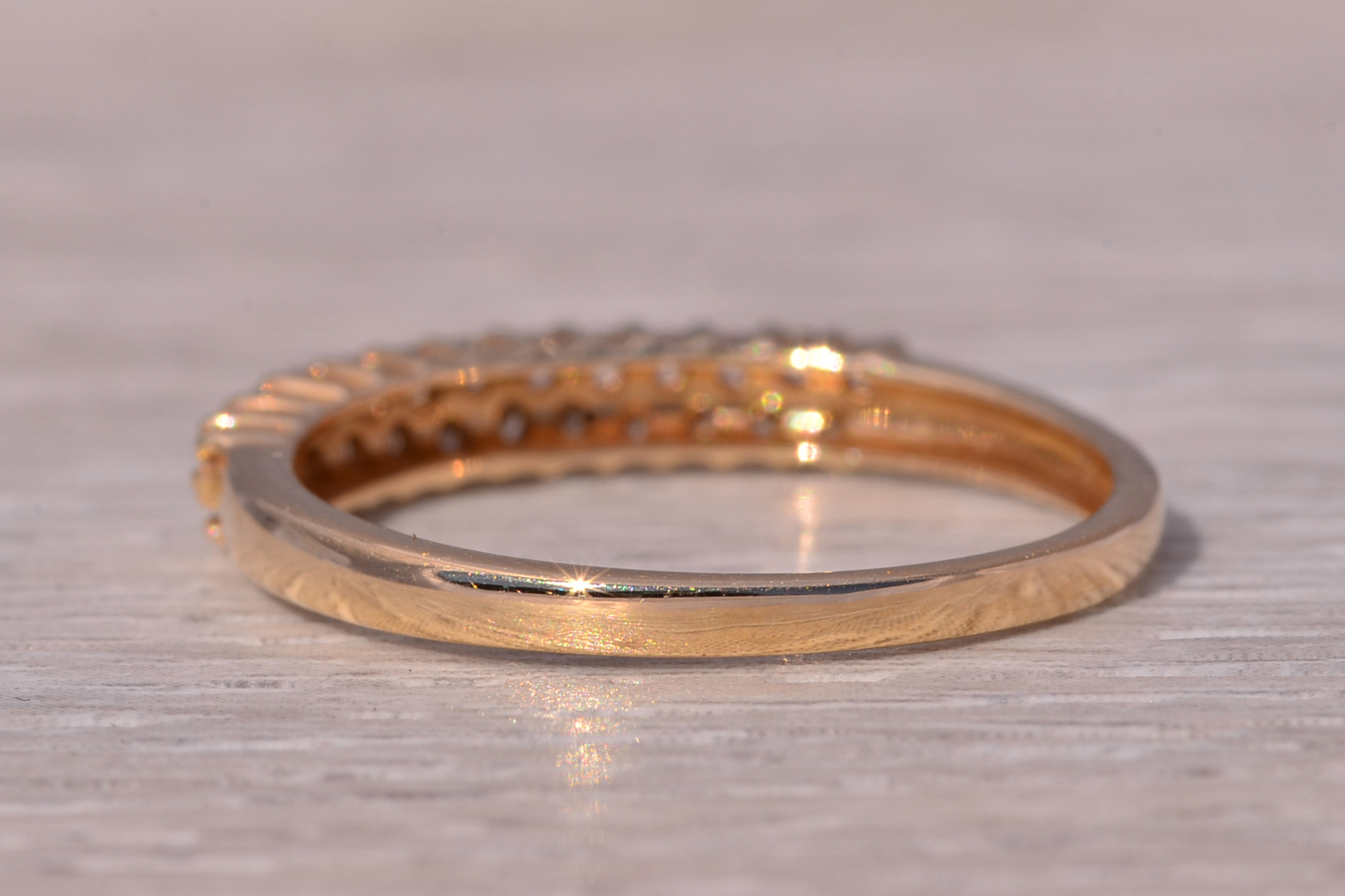 SOLD - The Double Row Sparkle: Natural Diamond Band in Yellow Gold - Image 4